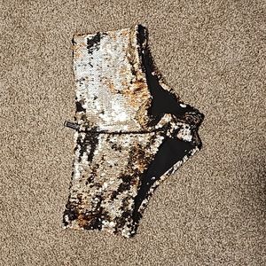 Gold/black Sequin Booty Shorts
